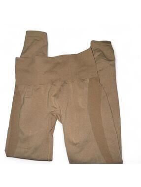 Tan high-waisted leggings